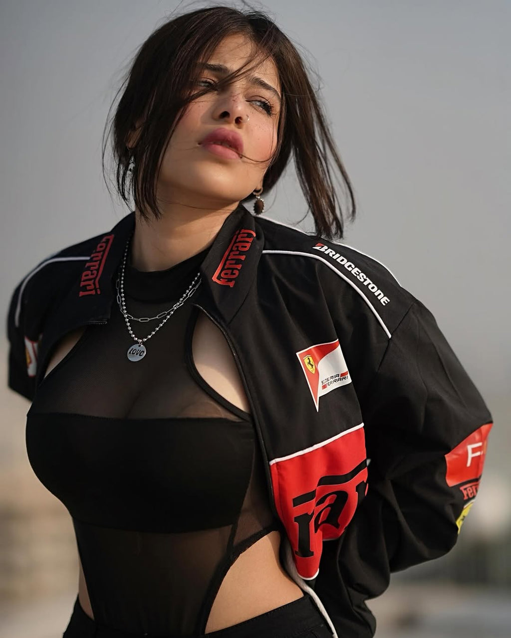 Black Ferrari-Inspired Racing Jacket – VOREL Performance Series