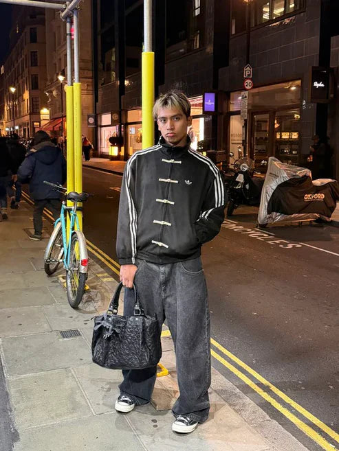 Blevian CNY-Inspired Premium Black Suede Streetwear Jacket