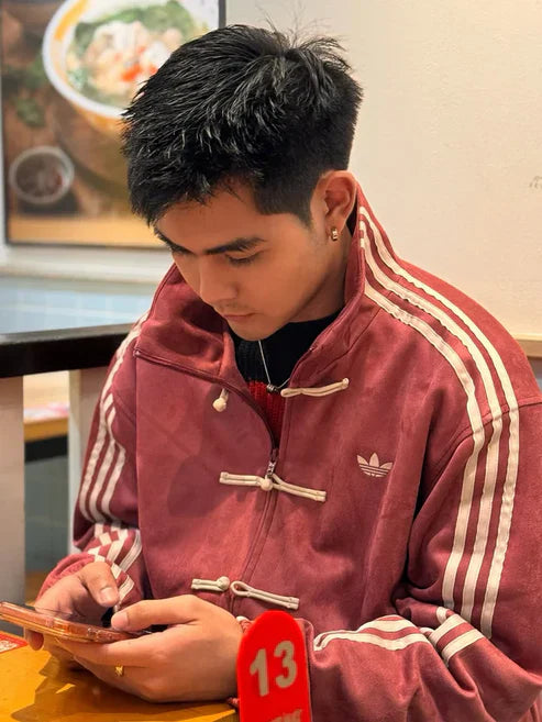 Blevian CNY-Inspired Streetwear Jacket – Maroon Suede Edition