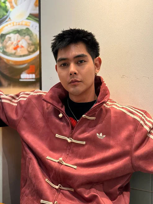 Blevian CNY-Inspired Streetwear Jacket – Maroon Suede Edition
